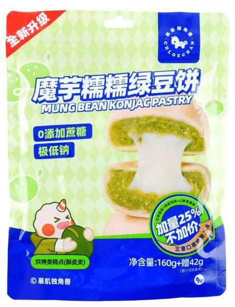 暴肌独角兽 魔芋糯糯绿豆饼202g(160g+赠42g) (24 per case)
