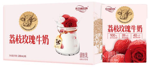 光合颜究所 荔枝玫瑰牛奶200ml*6 (1 per case)