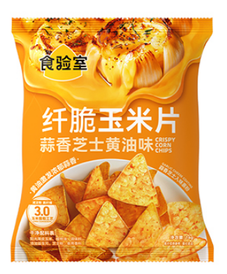 食验室  纤脆玉米片纤脆蒜香黄油芝士味30g (30 per case)