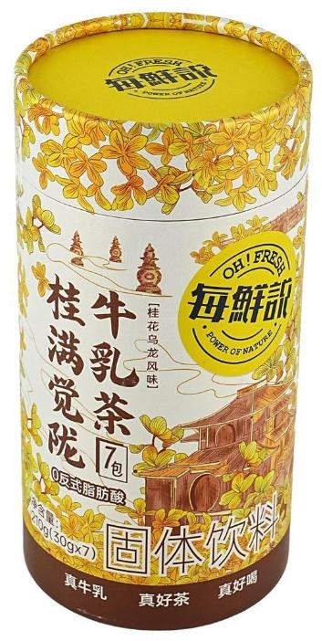 每鲜说 桂满觉陇牛乳茶(桂花乌龙风味) 210g(30g*7) (20 per case)