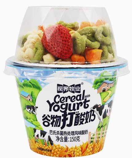 视界牧业 谷物酸奶草莓味180g (8 per case)