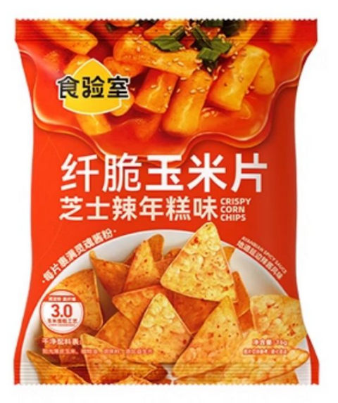 食验室  纤脆玉米片纤脆芝士辣年糕味30g (30 per case)