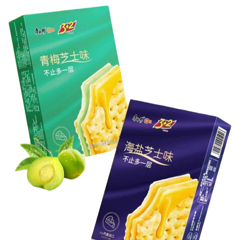 康师傅 3+2苏打夹心饼干青梅芝士味100g (24 per case)