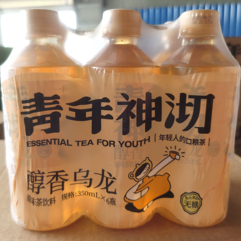 青年神沏 明前龙井原味茶饮料350ml*6 (4 per case)