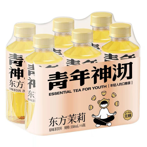 青年神沏 明前龙井原味茶饮料350ml*6 (4 per case)