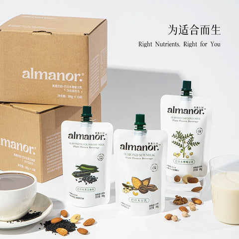 奥蔓庄园 巴旦木黑芝麻奶180g*12 (8 per case)