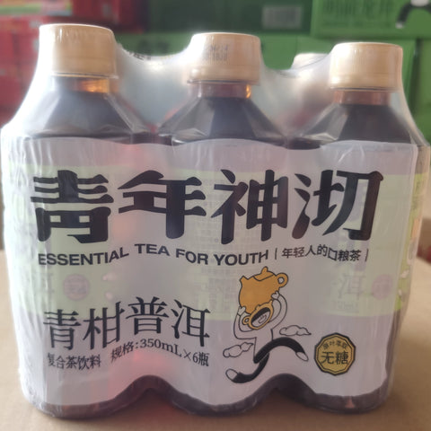 青年神沏 明前龙井原味茶饮料350ml*6 (4 per case)
